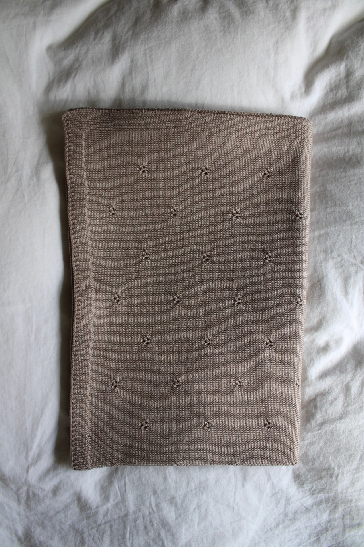 Weiche Babydecke aus 100% Merinowolle - camel
