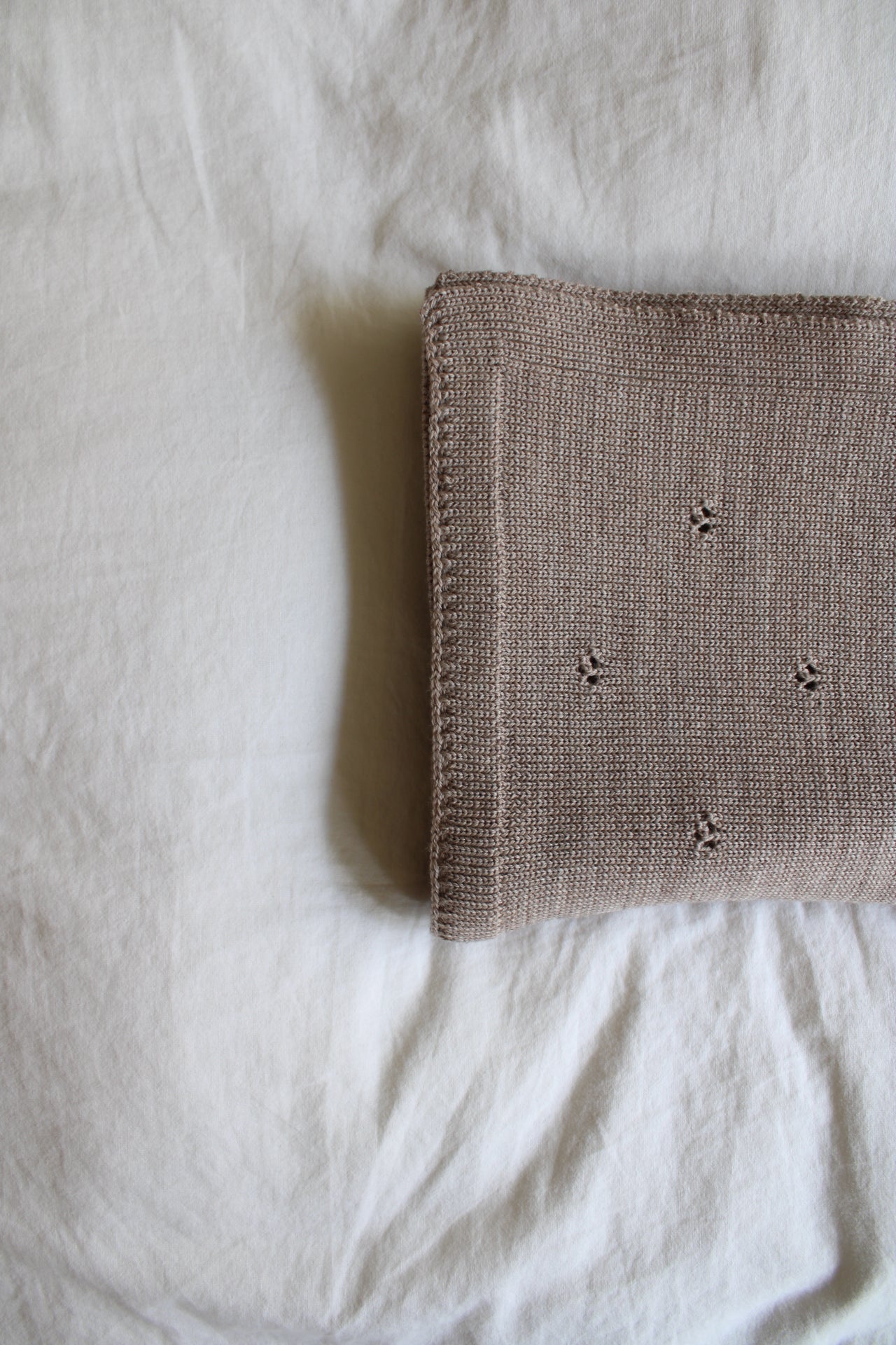 Weiche Babydecke aus 100% Merinowolle - camel
