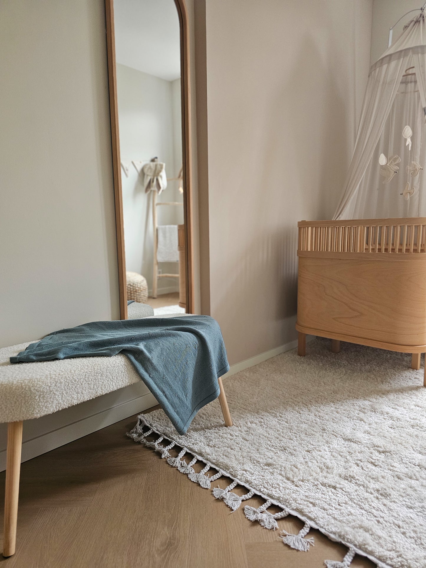 Weiche Babydecke aus 100% Merinowolle - petrol