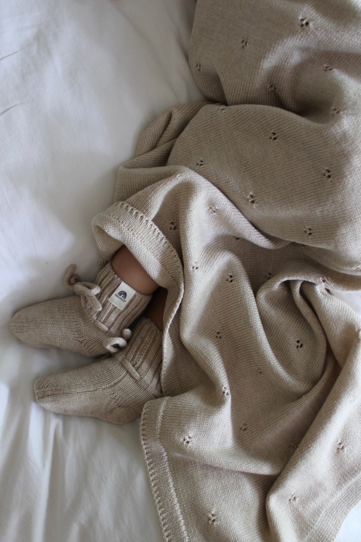 Weiche Babydecke aus 100% Merinowolle - Golden Sand