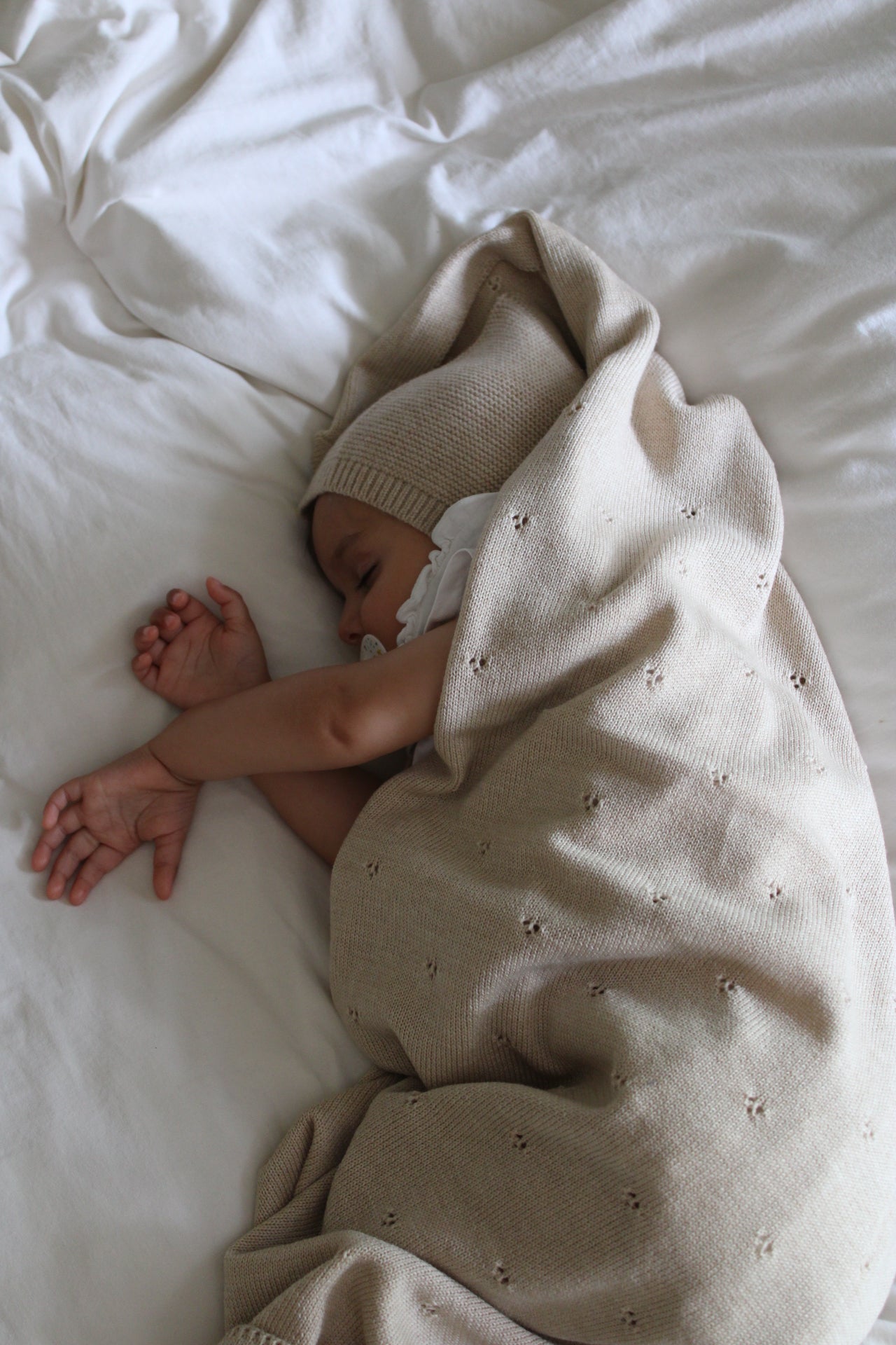Weiche Babydecke aus 100% Merinowolle - Golden Sand