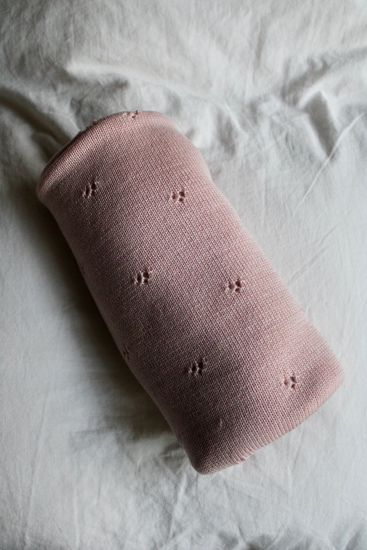 Weiche Babydecke aus 100% Merinowolle - rosé