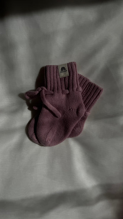 Limited Edition: Natürliche Babyboots aus 100% Merinowolle - Beere