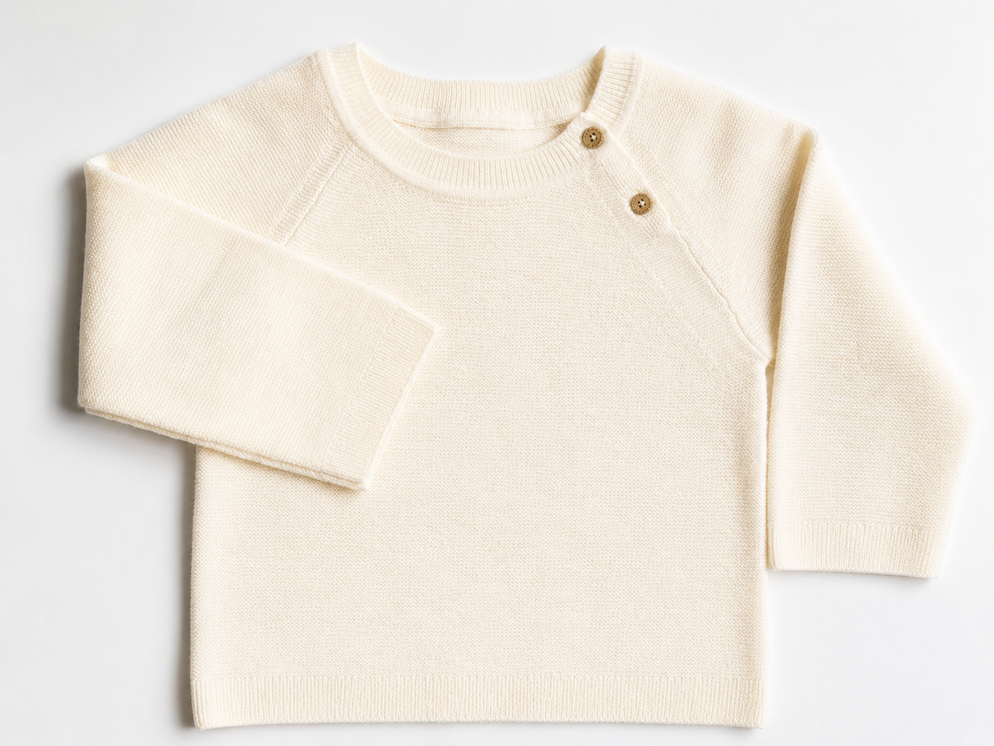 Neu: Baby Pullover aus Merinowolle - Elfenbein [Vorbestellen: 17.07.26]