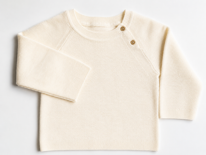 Neu: Baby Pullover aus Merinowolle - Elfenbein [Vorbestellen: 17.07.26]