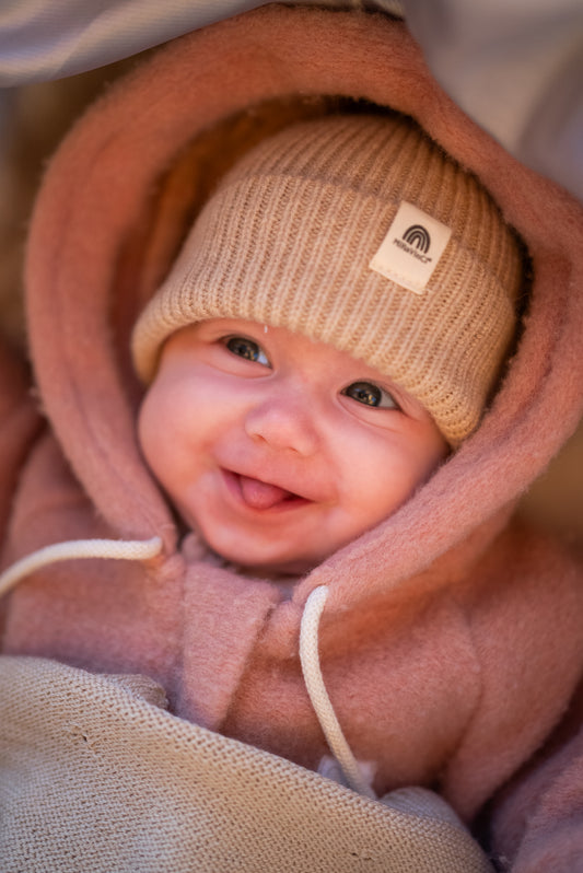 Supersoftes Newborn-Beanie - Golden Sand