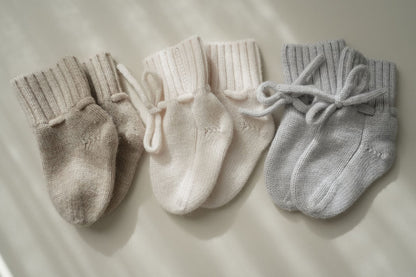 Natürliche Babyboots aus 100% Merinowolle - grau