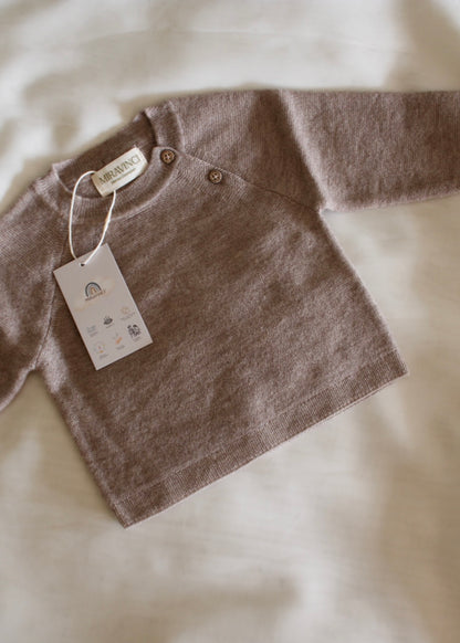 Neu: Baby Pullover aus Merinowolle - Camel