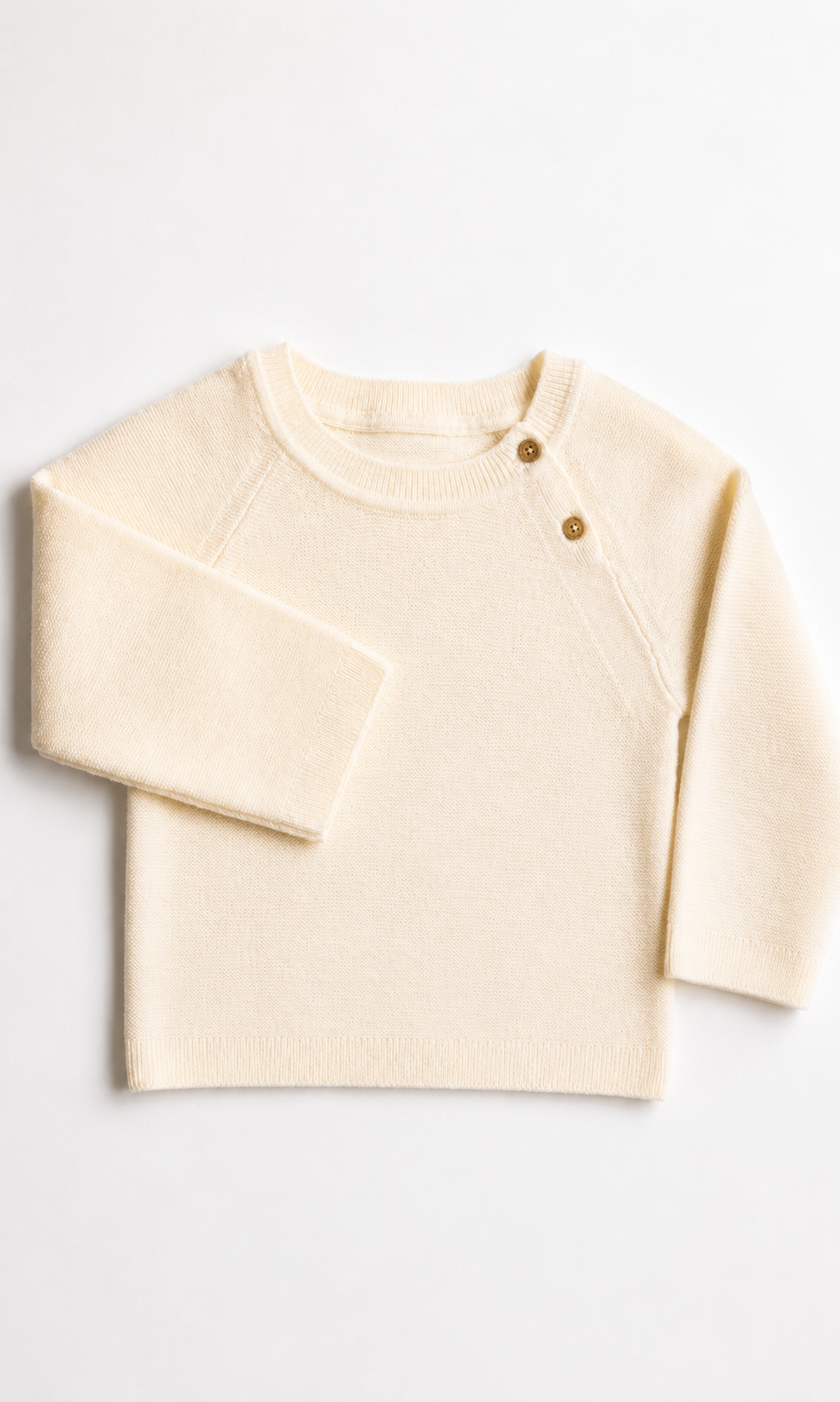 Neu: Baby Pullover aus Merinowolle - Elfenbein [Vorbestellen: 17.08.26]