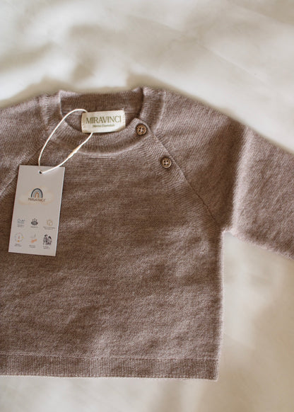 Neu: Baby Pullover aus Merinowolle - Camel