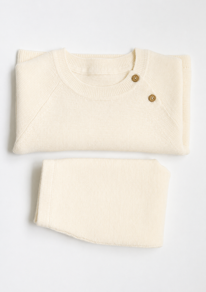 Neu: Baby Pullover aus Merinowolle - Elfenbein [Vorbestellen: 17.07.26]