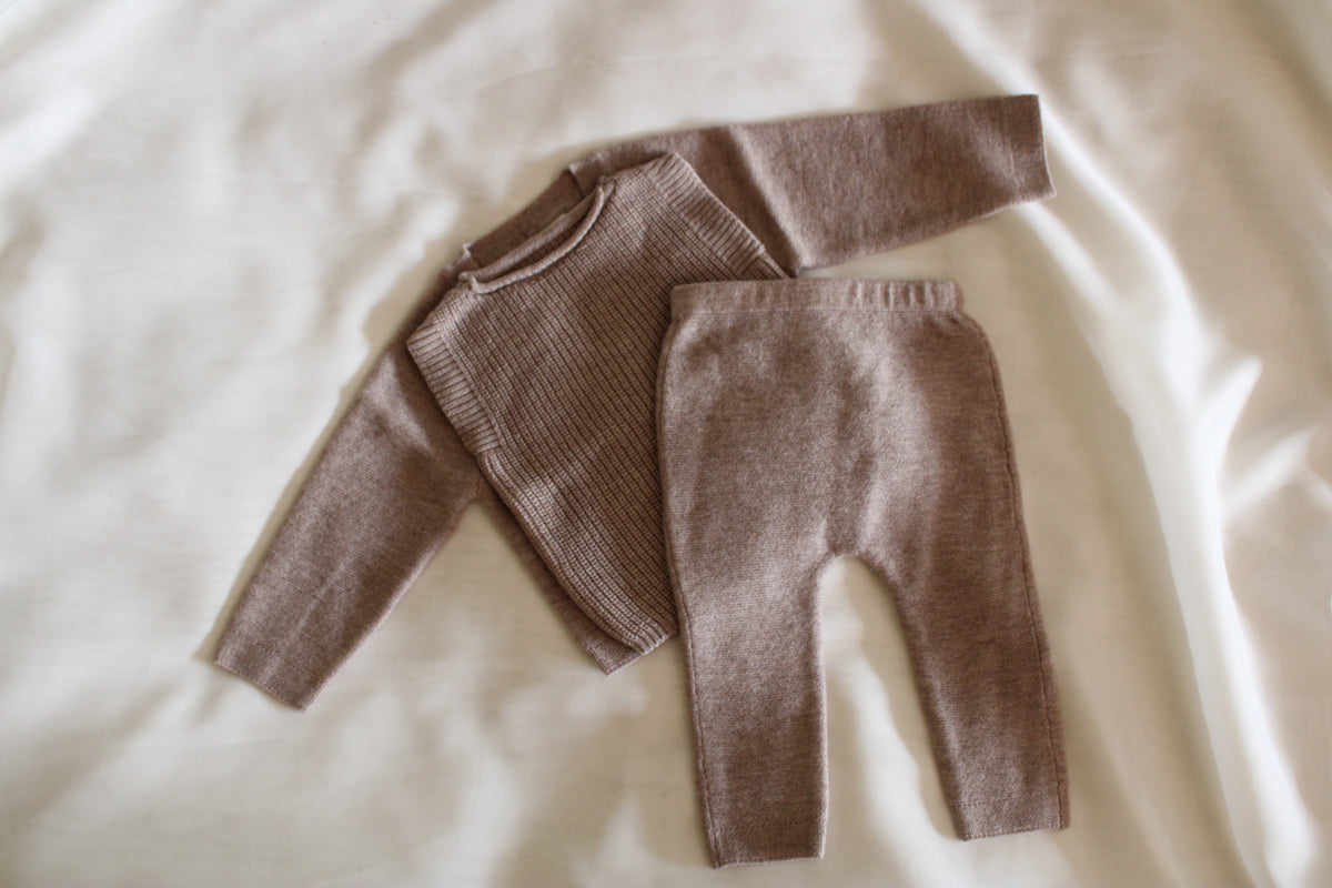Neu: Baby Hose aus Merinowolle - Camel