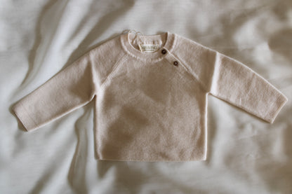 Neu: Baby Pullover aus Merinowolle - Elfenbein