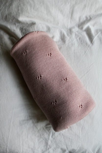 Weiche Babydecke aus 100% Merinowolle - rosé