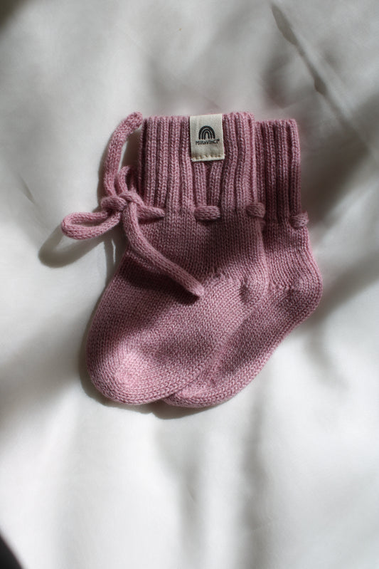 Limited Edition: Natürliche Babyboots aus 100% Merinowolle - Beere