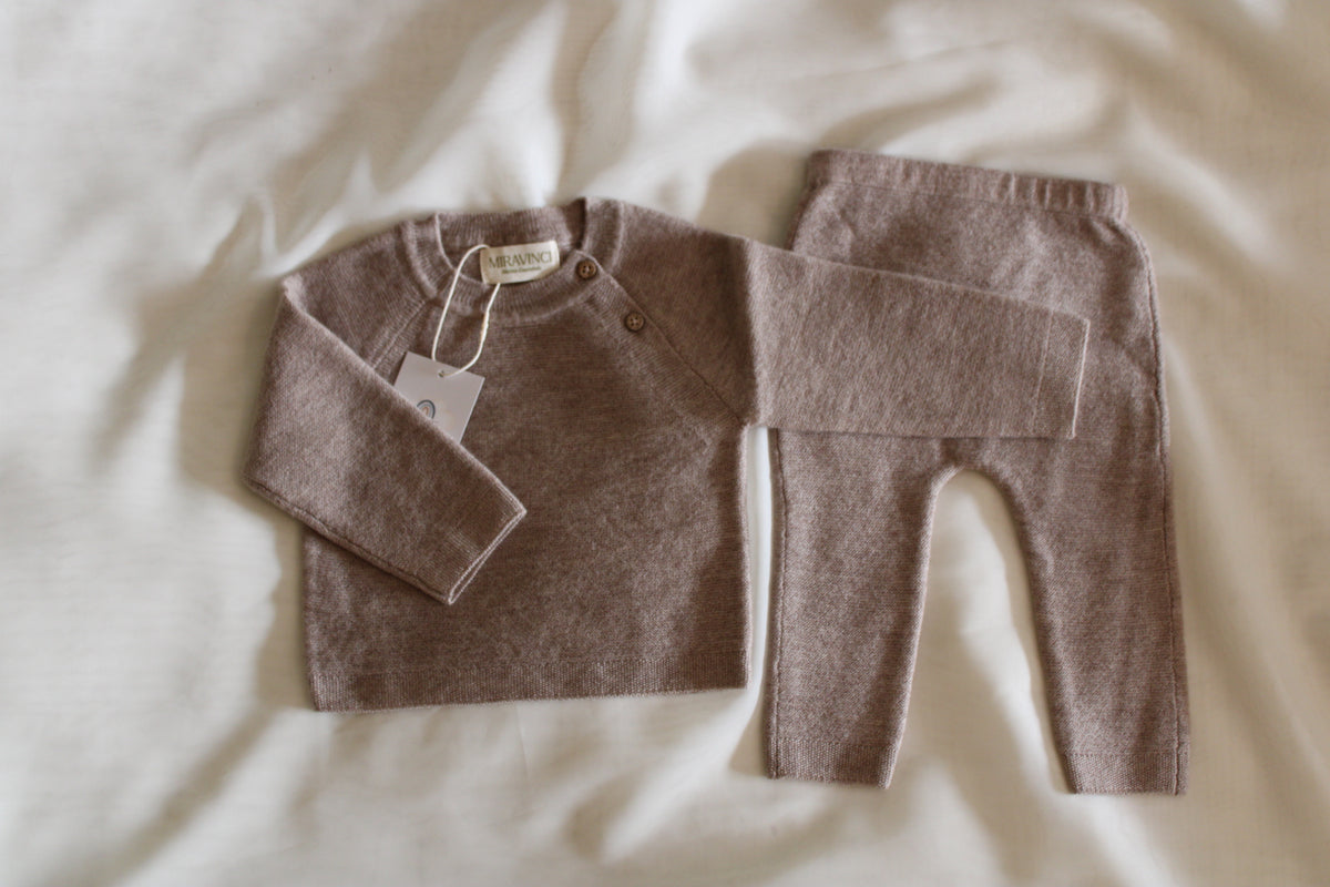 Neu: Baby Pullover aus Merinowolle - Camel