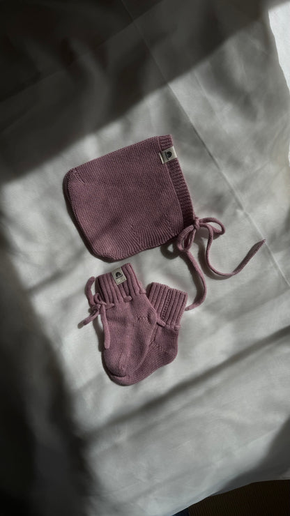 Limited Edition: Natürliche Babyboots aus 100% Merinowolle - Beere