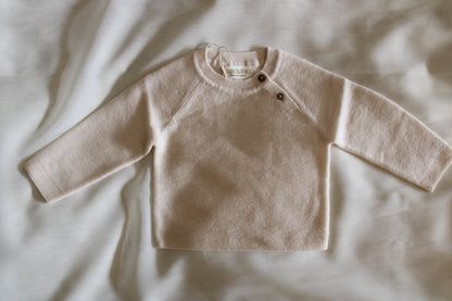 Neu: Baby Pullover aus Merinowolle - Elfenbein