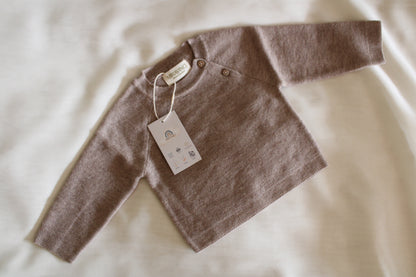 Neu: Baby Pullover aus Merinowolle - Camel