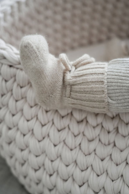 Natürliche Babyboots aus 100% Merinowolle - golden sand
