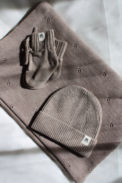 Natürliche Babyboots aus 100% Merinowolle - camel