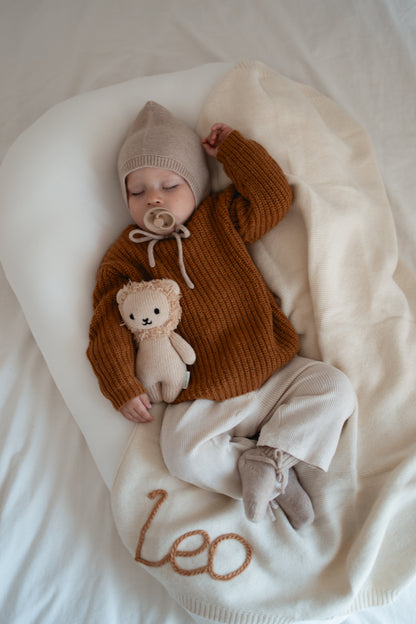 Natürliche Babyboots aus 100% Merinowolle - golden sand