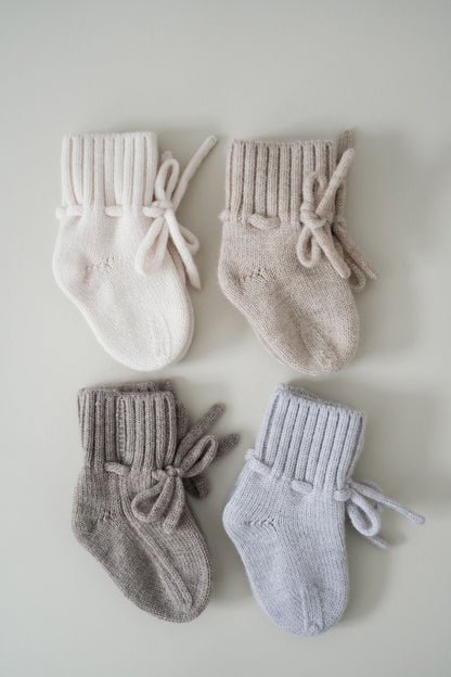 [Vorbestellen: 24.08.25] Natürliche Babyboots aus 100% Merinowolle - camel