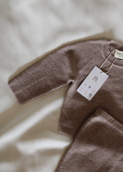 Neu: Baby Pullover aus Merinowolle - Camel