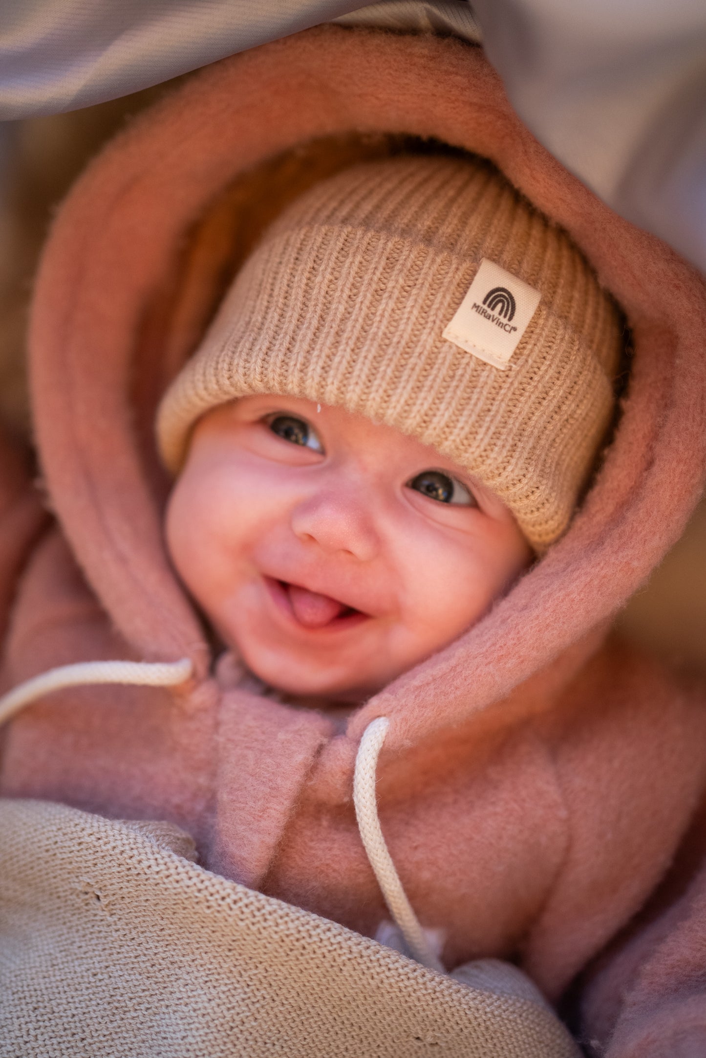 Supersoftes Newborn-Beanie - Golden Sand