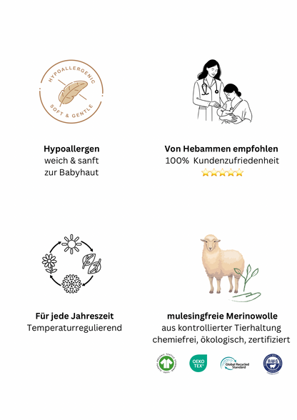 Natürliche Babyboots aus 100% Merinowolle - golden sand