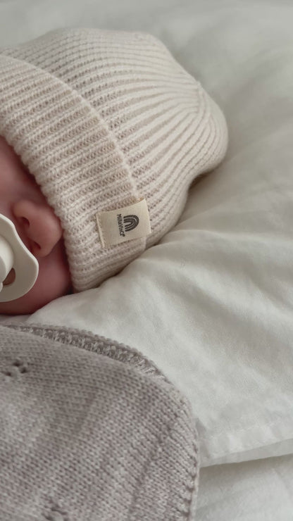 Supersoftes Newborn-Beanie - Elfenbein